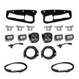 Baja Designs 2021+ Ford Bronco Clear SAE Fog Pocket Kit w/Upfitter includes LED lights, heavy-duty mounts, and wiring harnesses