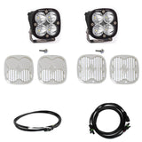 Baja Designs 2021+ Ford Bronco A Piller Light Kit Squadron Sport Spot w/Upfitter with LED pods, wire harnesses, and protective covers