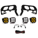 Baja Designs 14-15 Silverado 1500 White Fog Pocket Kit - Amber with heavy-duty brackets, amber LED fog lights, and wiring harness components