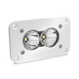 Baja Designs S2 Pro LED Spot White Flush Mount with dual LEDs, sealed lens, and corrosion-resistant white aluminum housing