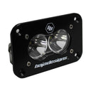 Baja Designs S2 Sport Flush Mount Spot Pattern LED Work Light - Clear lens with black aluminum housing and dual high-intensity LEDs