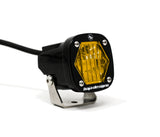Baja Designs S1 Amber Wide Cornering LED Light w/ Mounting Bracket Single with hex amber lens and black anodized housing