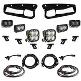 Baja Designs 21-22 Ford Bronco w/Steel Bumper S2 SAE Pro Fog Pocket Light Kit - Clear high-performance LED fog lighting kit with wiring and mounts