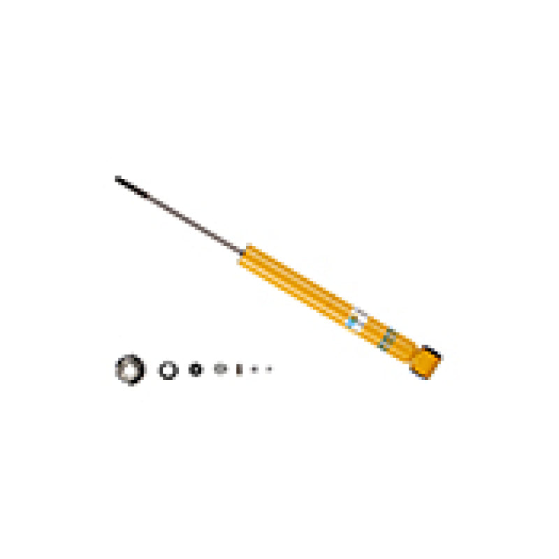 Bilstein B8 94-98 Audi Cabriolet 2.8L Rear Monotube Shock Absorber heavy-duty yellow suspension component with mounting hardware