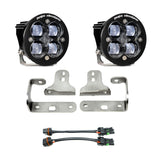 Baja Designs 18+ Wrangler JL Rubicon Sport/Sport-S Fog Light & Fog Pocket Kit with dual LED lights, mounting brackets, and wiring harnesses