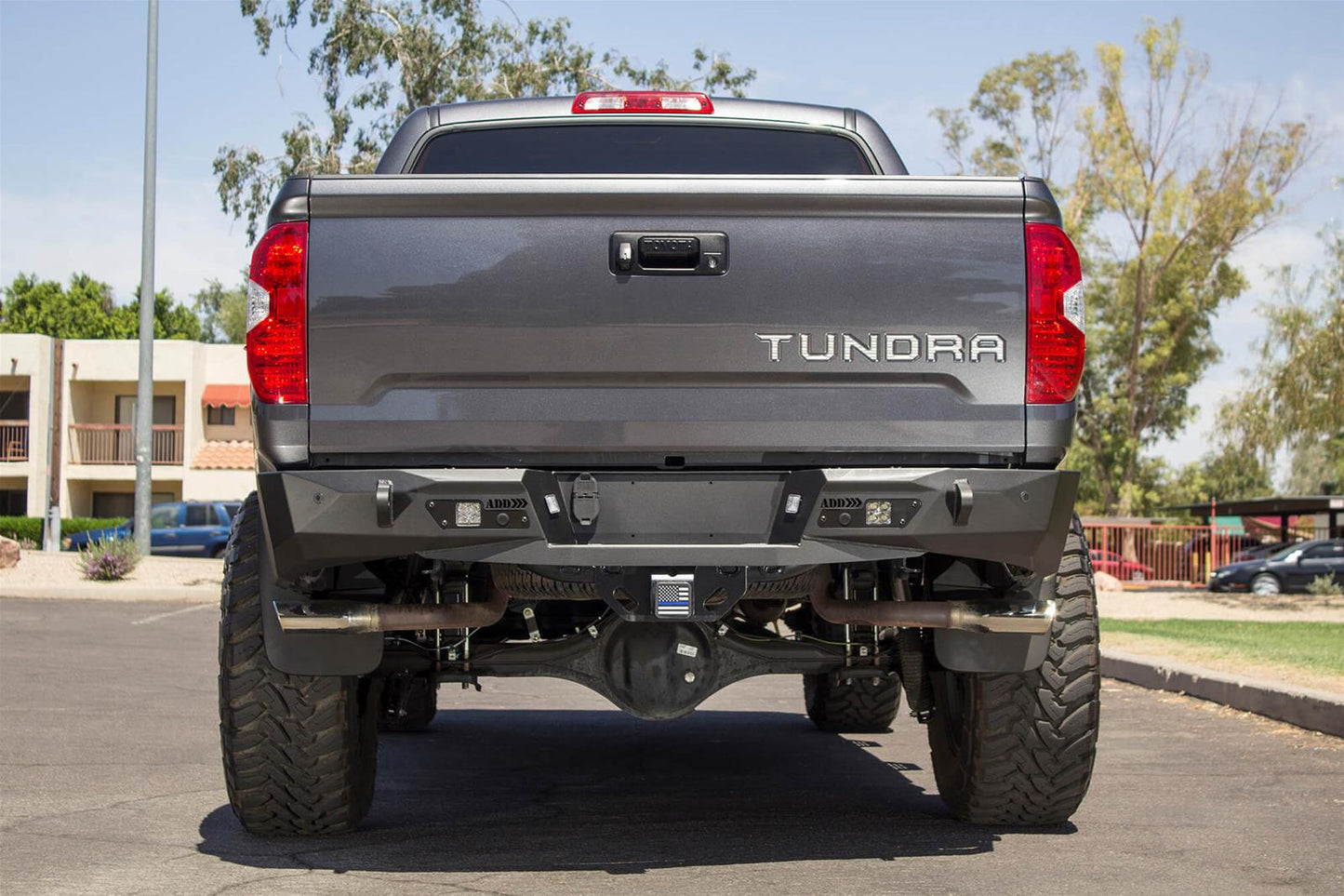 ADD Offroad Stealth Fighter Bumpers R741231280103 for Toyota Tundra 2014-2021 with backup sensor cutouts and cube light mounts