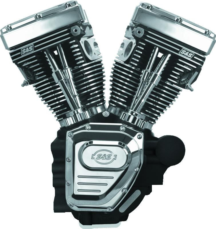 S&S Cycle 07-16 Touring Models T124 T-Series Long Block High Compression Engine - Wrinkle Black