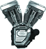 S&S Cycle 07-16 Touring Models T124 T-Series Long Block High Compression Engine - Wrinkle Black