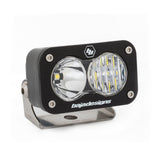 Baja Designs S2 Sport Driving Combo Pattern LED Work Light - Clear with black aluminum housing and stainless steel mounting bracket