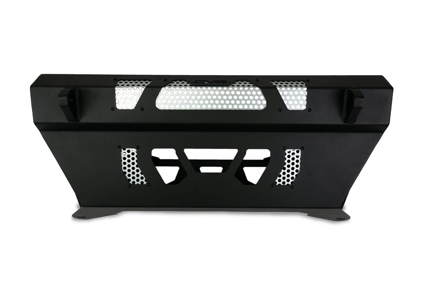 DV8 Offroad Bumpers FBTT1-04 for Toyota Tacoma 2016-2023 low-profile steel front bumper with mesh light bar and clevis mounts