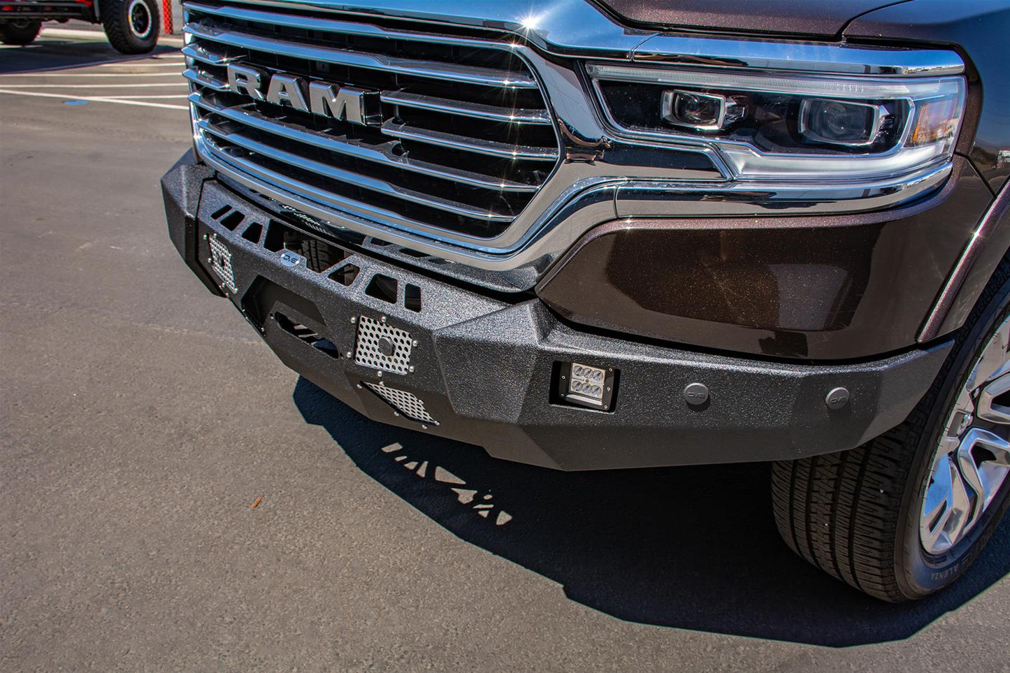 DV8 Offroad Front Bumper FBTT2-03 for Toyota Tundra 2007-2013 heavy-duty cold rolled steel with optional skid plate mount