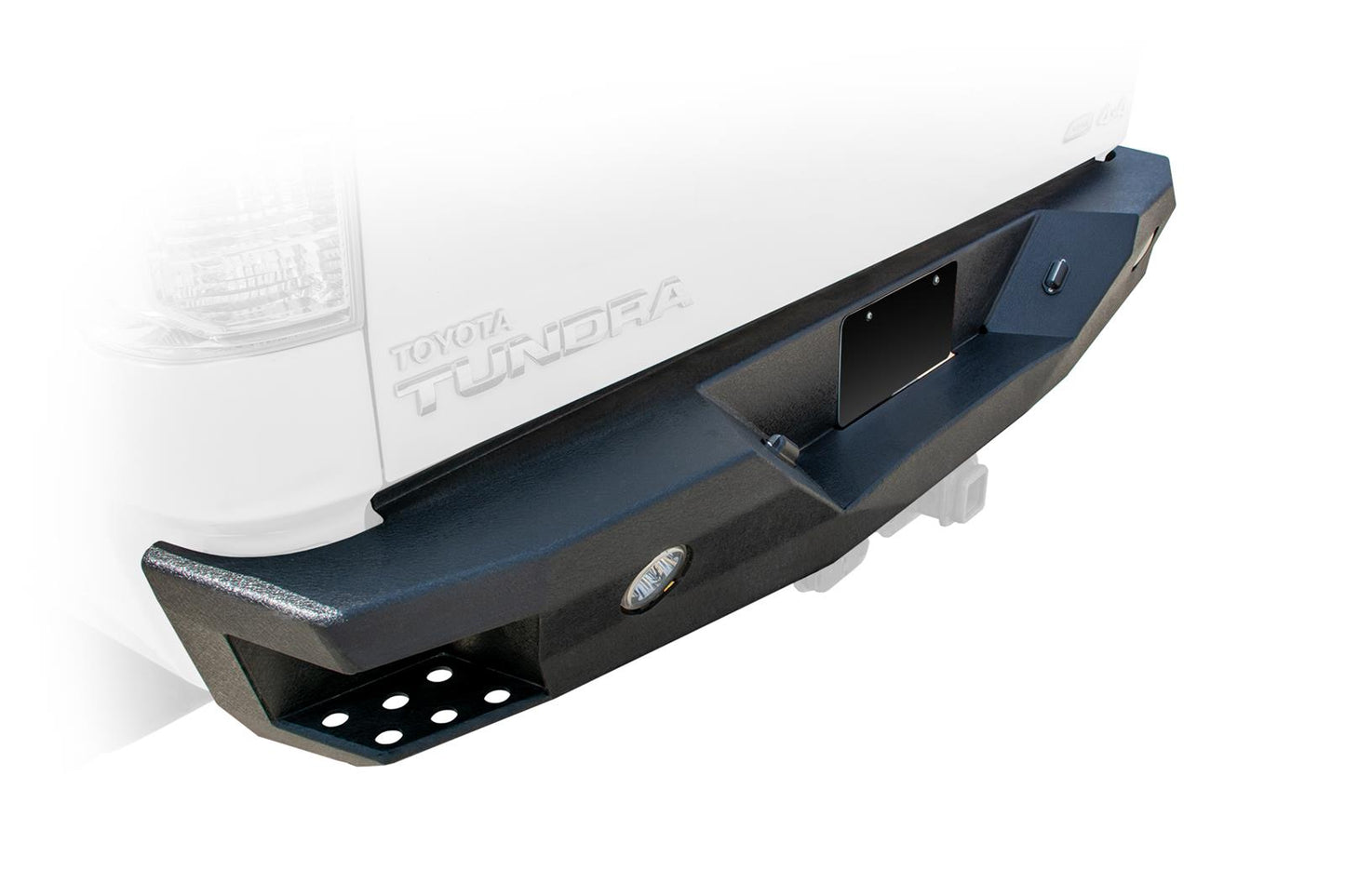 DV8 Offroad Rear Bumper RBTT2-02 for Toyota Tundra 2007-2013 heavy-duty cold rolled steel with integrated light and textured black finish