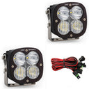 Baja Designs XL Sport Series Driving Combo Pattern Pair LED Light Pods with quad LED optics, wiring harness, and adjustable mounts