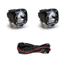 Baja Designs S1 Spot Laser LED Light w/ Mounting Bracket Pair with wiring harness for high-performance off-road lighting