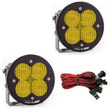 Baja Designs XL R 80 Series Wide Cornering Pattern LED Light Pods - Amber with wiring harness for high-performance 4x4 lighting