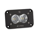 Baja Designs S2 Pro Work/Scene Pattern Flush Mount LED Work Light - Clear with dual LED lenses and black anodized housing for off-road lighting