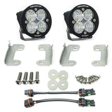 Baja Designs 2018 Wrangler JL Sahara Squadron R Sport Fog Pocket Kit with dual LED lights, steel brackets, and wiring adapters