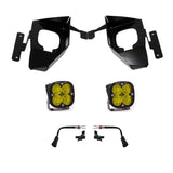 Baja Designs 16-18 Silverado Squadron Sport Fog Pocket Kit W/C - Amber with heavy-duty steel brackets and LED fog lights for Silverado trucks