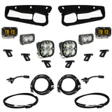 Baja Designs 21-22 Ford Bronco w/Steel Bumper S2 SAE Sportsmen Fog Pkt Light Kit w/Upfitter - Amber high-performance LED fog lights with wiring and mounts
