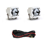 Baja Designs LED LIght Pods S1 Spot Laser White Pair with adjustable mounts and wiring harness for off-road lighting upgrades