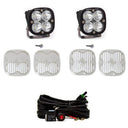 Baja Designs 2021+ Ford Bronco A Piller Light Kit Squadron Sport Spot with LED pods, wire harness, and mounting covers