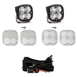 Baja Designs 2021+ Ford Bronco A Piller Light Kit Squadron Sport Spot with LED pods, wire harness, and mounting covers