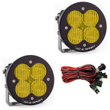 Baja Designs XL R Sport Series Wide Cornering Pattern LED Light Pods - Amber with wiring harness and adjustable heavy-duty mounts for 4x4 use