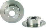 Brembo Premium UV Coated Rear Brake Rotor set with solvent-free corrosion resistant coating for high-performance braking