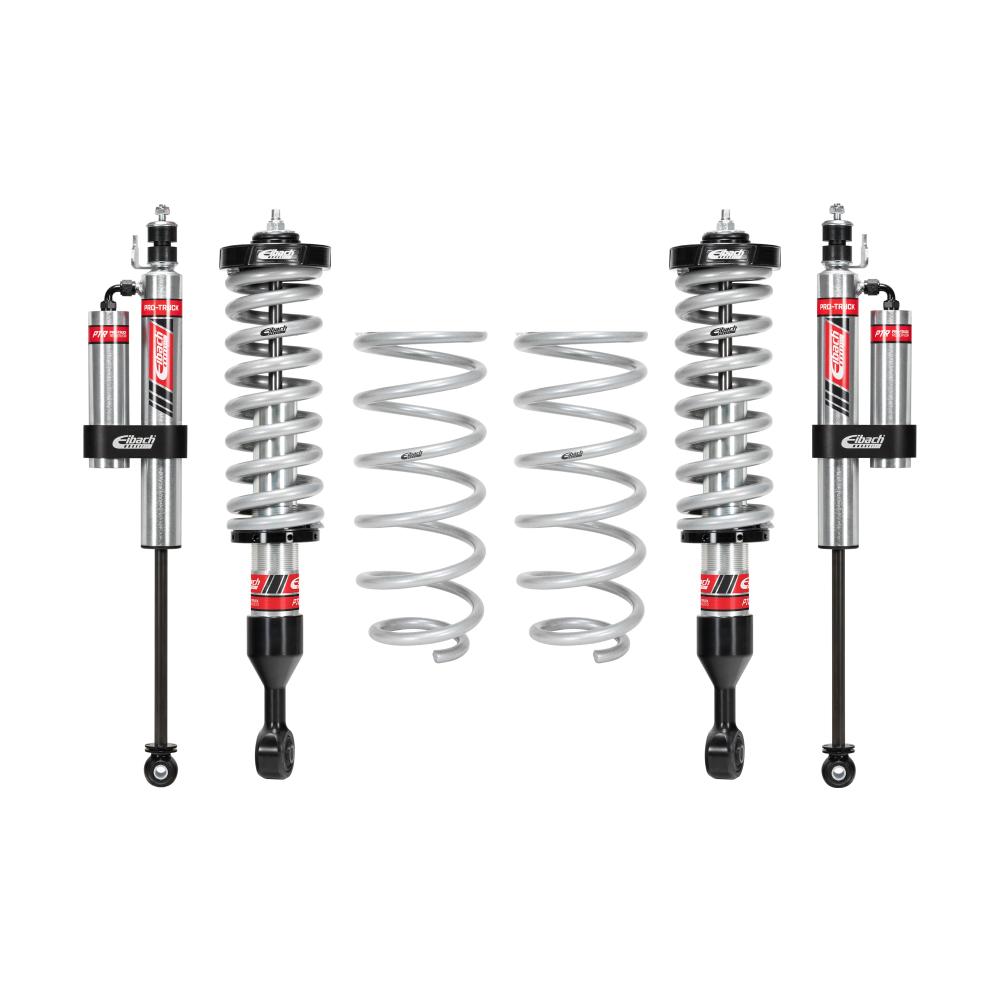 Eibach Stage 2R 0.8-3.7 inch Lift Kit for GX460 (10-23) with adjustable coilovers and rear reservoir shocks suspension system