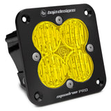 Baja Designs Squadron Pro Black Wide Cornering Pattern Flush Mount LED Light Pod - Amber with durable black housing and high-intensity amber LEDs