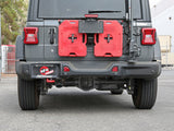 aFe MACH Force-Xp Axle-Back Exhaust System w/Black Tip 49-48070-1B installed on 2018-2020 Jeep Wrangler rear view