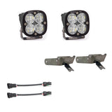 Baja Designs 99-10 Ford Super Duty Fog Squadron Pro Fog Pocket Kit with LED fog lights, steel brackets, and wiring harnesses
