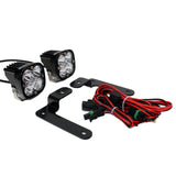 Baja Designs 2018 Wrangler JL Sportsmen Light Kit with dual high-intensity LED pods, mounting brackets, and wiring harness