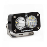Baja Designs S2 Pro Driving Combo Pattern LED Work Light - Clear with black housing and stainless steel adjustable mounting bracket