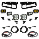 Baja Designs 21-22 Ford Bronco w/Steel Bumper S2 SAE Pro Fog Pocket Light Kit w/Upfitter - Amber components and wiring harnesses kit