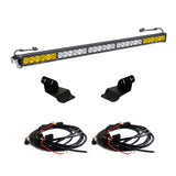Baja Designs 2021+ Ford Bronco Roof Light Bar Kit 50 inch Onx6+ Dual Control with LED bar, steel brackets, and wiring harnesses