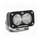 Baja Designs S2 Sport Wide Cornering Pattern LED Work Light - Clear with black housing and stainless steel mounting bracket for off-road use