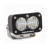 Baja Designs S2 Sport Wide Cornering Pattern LED Work Light - Clear with black housing and stainless steel mounting bracket for off-road use