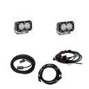 Baja Designs 2018+ Jeep JL LED Light Kit Reverse Kit Dual S2 Sport w/C Wrangler JL with dual LED pods and wiring harnesses