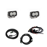 Baja Designs 2018+ Jeep JL LED Light Kit Reverse Kit Dual S2 Sport w/C Wrangler JL with dual LED pods and wiring harnesses