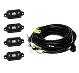 Baja Designs Universal Red Rock Light Kit with four sealed LED pods and heavy-duty wiring harness for off-road use