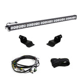Baja Designs 2021+ Ford Bronco Roof Light Bar Kit 50 Onx6+ with heavy-duty brackets and wiring harness components