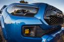 Baja Designs 12+ Toyota Tacoma Squadron Sport WC LED Light Kit - Amber with amber LED fog light and rugged black housing on blue 2012+ Tacoma