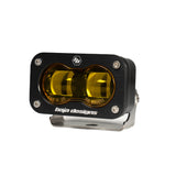 Baja Designs 21-22 Ford Bronco w/Steel Bumper S2 SAE Sportsmen Fog Pocket Light Kit - Amber dual-lens LED fog light assembly