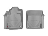 WeatherTech Front FloorLiner for 12+ Toyota Tundra, 12+ Sequoia - Grey custom-fit durable floor mats with raised edges and channel design