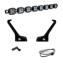 Baja Designs Jeep JL/JT Roof Bar LED Light Kit 8 XL Linkable w/ Upfitter with black mounting brackets and wiring harness