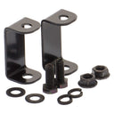 Two black metal brackets with nuts and bolts for ARB Old Man Emu BPV Relocation Kit FK51 brackets for Toyota LandCruiser 70 Series.