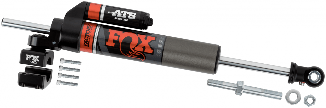 Fox Factory Race Series 2.0 Ats Stabilizer - 983-02-145 heavy-duty steering stabilizer for 2005+ Toyota Tacoma trucks with mounting hardware