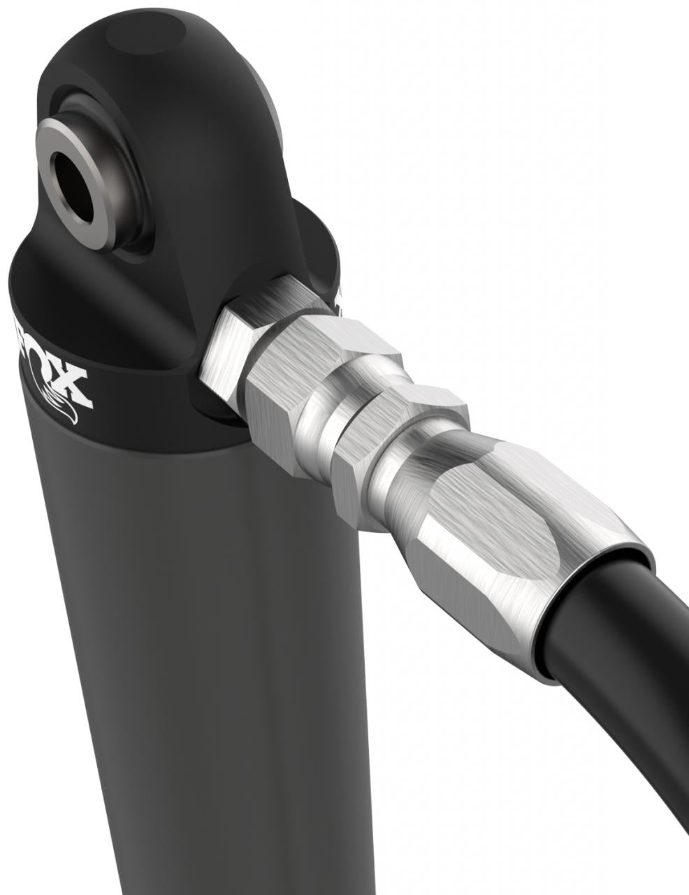 Fox Factory Race 2.5 X 12 Smooth Body Remote Shock - 981-25-002 heavy-duty suspension shock with anodized aluminum hose fitting
