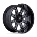 Fuel 1PC Darkstar - 20X9 1mm - Matte Gunmetal With Black Lip wheel with split-spoke design and deep concave profile